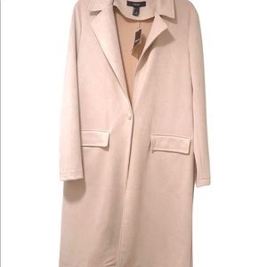 FOREVER 21 Blush faux suede longline jacket
